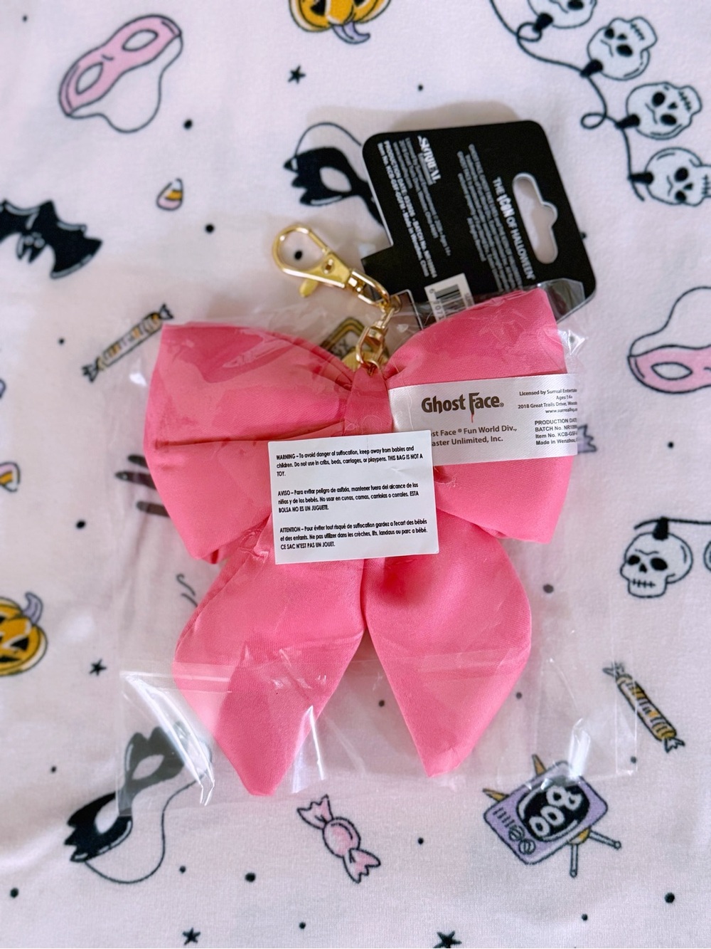 New Ghostface Pink Bow Keychain Charm - Picture 2 of 2